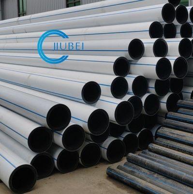 Tubo HDPE per l'approvvigionamento idrico e per il dragaggio, bianco-nero coestruso con eccellente resistenza agli urti / connessione delle flange in acciaio