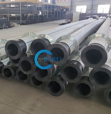 Tubo in HDPE per l'approvvigionamento idrico e per il dragaggio con flange di acciaio in bianco e nero