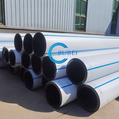 Tubo in HDPE per l'approvvigionamento idrico e per il dragaggio con flange di acciaio in bianco e nero